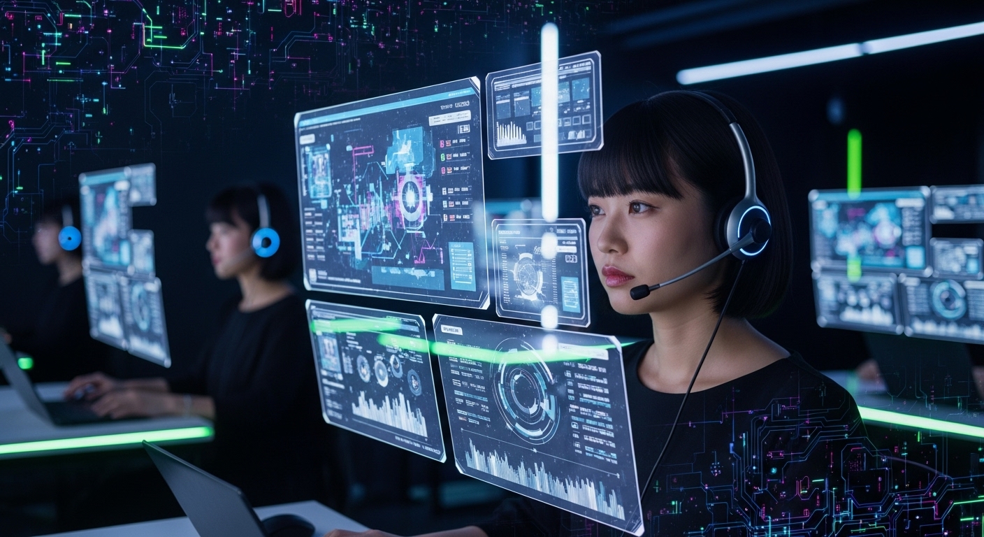 CTIを操作する女性