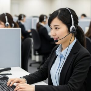 テレアポする女性