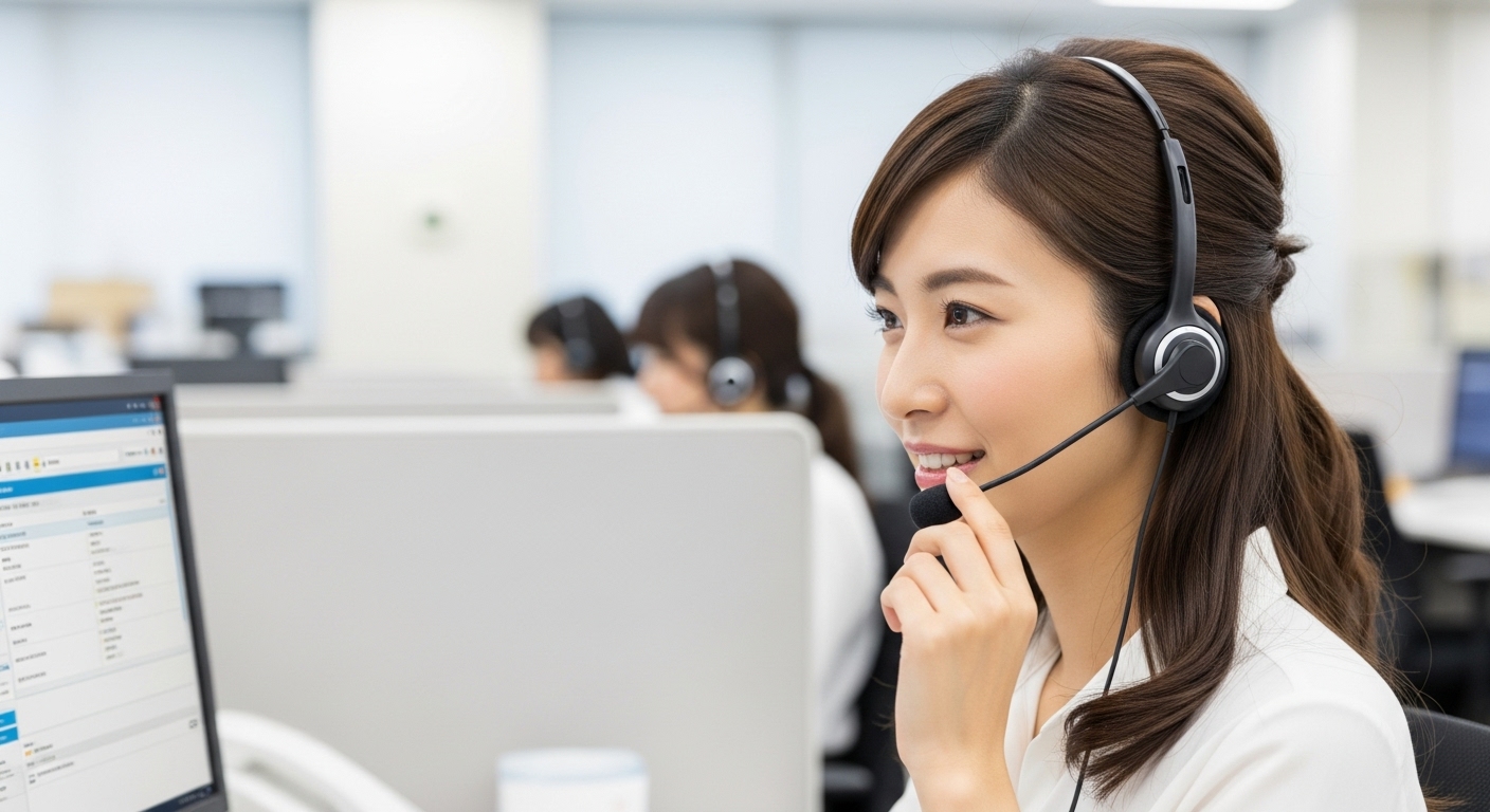テレマーケティング中の女性